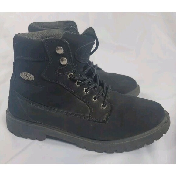 Lugz Womens Brace Hi Lace Up Casual Boots Ankle 1" Heel - Black 11 WMANTHD-001 - Picture 1 of 10